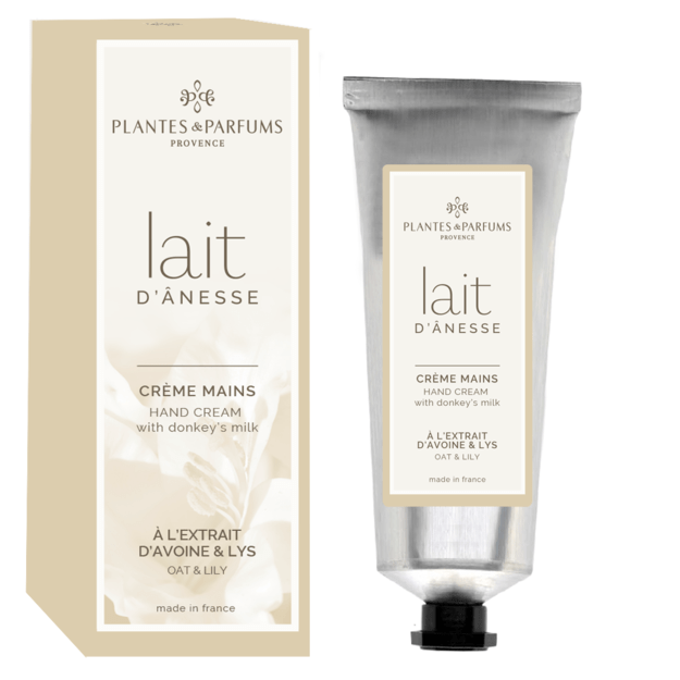 PLANTES&PARFUMS Rankų kremas su asilės pienu ir avižų - lelijų ekstraktu ''Extraits d'Avoine&Lys'', 75 ml